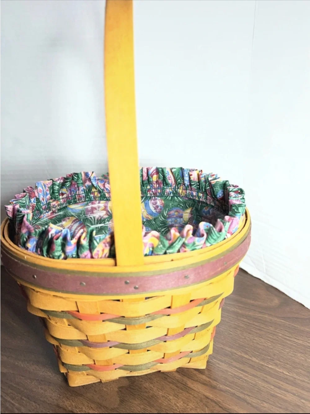 Longaberger / with Floral Liner and plastic protective liner 1996